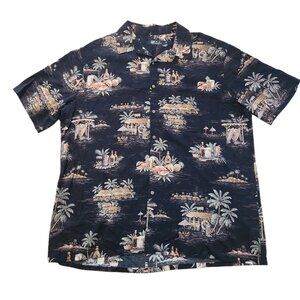 Boca Classics Hawaiian Shirt Rayon Button Up Short Sleeve Floral‎ Aloha XL EUC